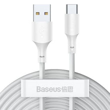 Baseus Type-C Simple Wisdom laidas (2 vnt./set), 5A, 1.5m, (TZCATZJ-02), balta spalva