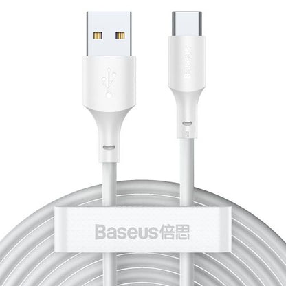 Baseus Type-C Simple Wisdom laidas (2 vnt./set), 5A, 1.5m, (TZCATZJ-02), balta spalva