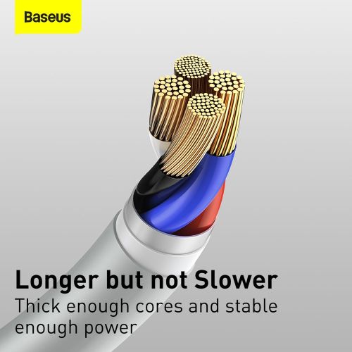 Baseus Type-C Simple Wisdom laidas (2 vnt./set), 5A, 1.5m, (TZCATZJ-02), balta spalva