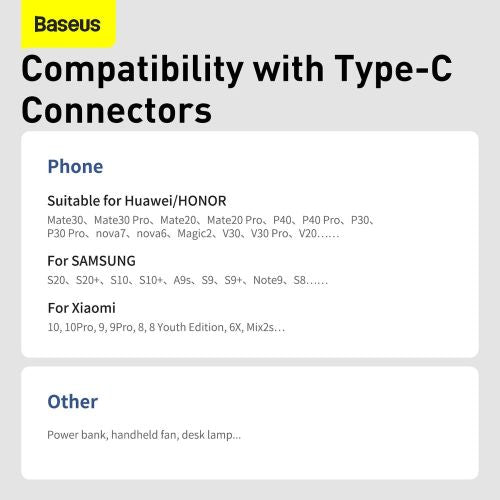 Baseus Type-C Simple Wisdom laidas (2 vnt./set), 5A, 1.5m, (TZCATZJ-02), balta spalva