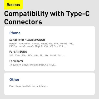 Baseus Type-C Simple Wisdom laidas (2 vnt./set), 5A, 1.5m, (TZCATZJ-02), balta spalva