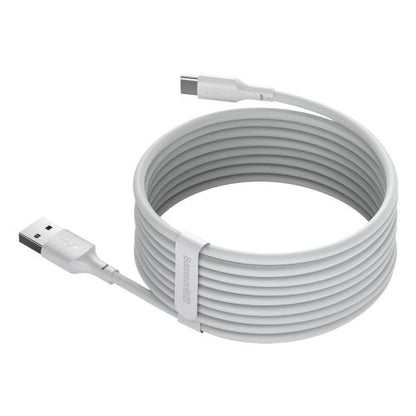 Baseus Type-C Simple Wisdom laidas (2 vnt./set), 5A, 1.5m, (TZCATZJ-02), balta spalva