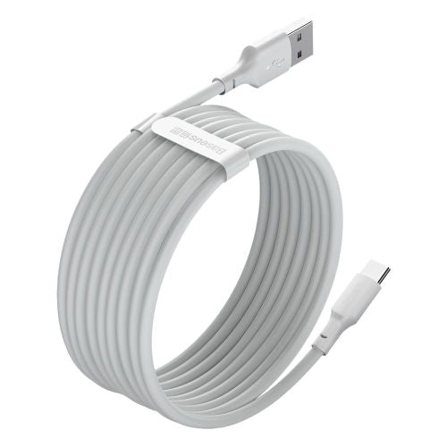 Baseus Type-C Simple Wisdom laidas (2 vnt./set), 5A, 1.5m, (TZCATZJ-02), balta spalva