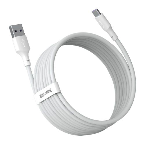 Baseus Type-C Simple Wisdom laidas (2 vnt./set), 5A, 1.5m, (TZCATZJ-02), balta spalva