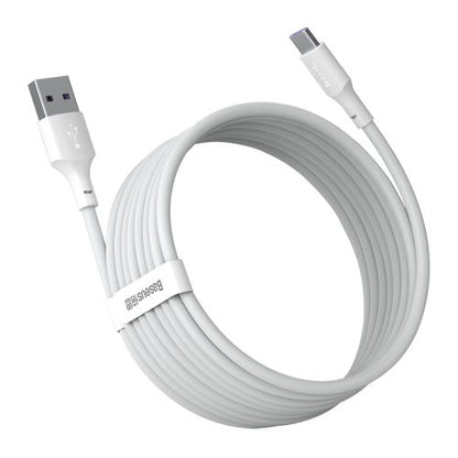 Baseus Type-C Simple Wisdom laidas (2 vnt./set), 5A, 1.5m, (TZCATZJ-02), balta spalva