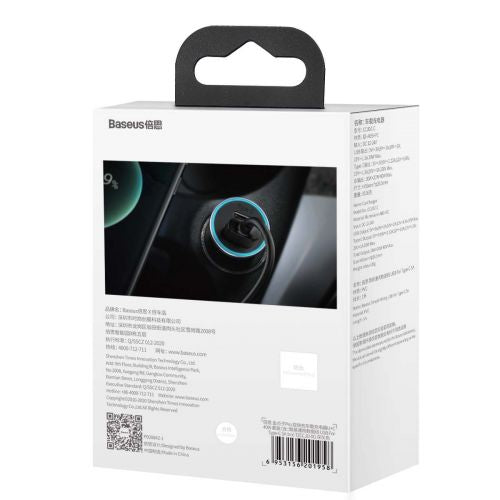 Baseus automobilinis įkroviklis Golden Contactor Pro Dual Quick įkroviklis U+C, PD 3.0, QC 4+, SCP FCP AFC (su USB - Type C
