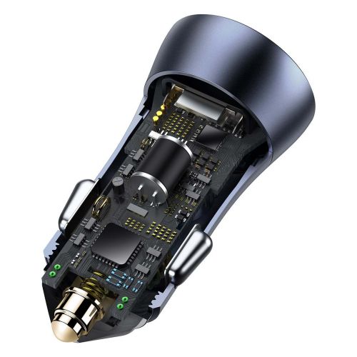 Baseus automobilinis įkroviklis Golden Contactor Pro Dual Quick įkroviklis U+C, PD 3.0, QC 4+, SCP FCP AFC (su USB - Type C
