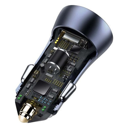 Baseus automobilinis įkroviklis Golden Contactor Pro Dual Quick įkroviklis U+C, PD 3.0, QC 4+, SCP FCP AFC (su USB - Type C