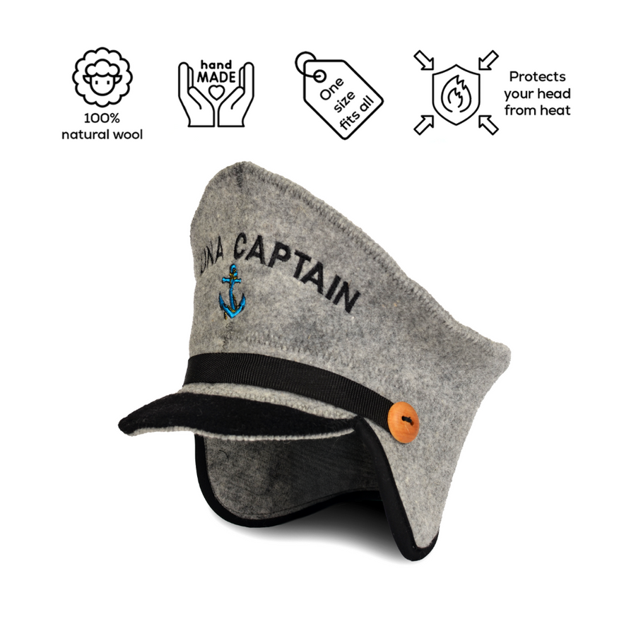 Sauna Hat 'Sauna Captain' 100% Wool