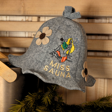 Sauna Hat "Miss Sauna" &amp; "Sauna Boss" 100% Wool, Set of 2