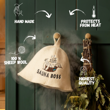 Sauna Hat 'Sauna Boss' 100% Wool