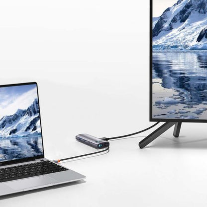 Baseus HUB Metal Gleam series 7-in-1 Multifunctional (Type-C į 2x USB 3.0, PD 100 W / HDMI 4K 30Hz / RJ45 1Gbps, Type-C