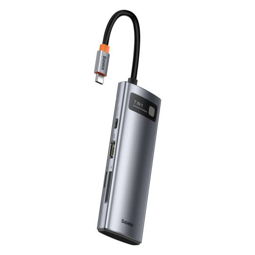 Baseus HUB Metal Gleam series 7-in-1 Multifunctional (Type-C į 2x USB 3.0, PD 100 W / HDMI 4K 30Hz / RJ45 1Gbps, Type-C