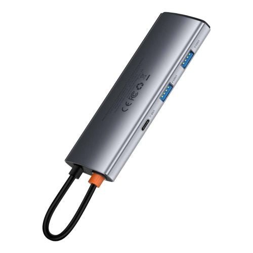 Baseus HUB Metal Gleam series 7-in-1 Multifunctional (Type-C į 2x USB 3.0, PD 100 W / HDMI 4K 30Hz / RJ45 1Gbps, Type-C