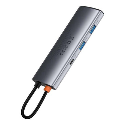 Baseus HUB Metal Gleam series 7-in-1 Multifunctional (Type-C į 2x USB 3.0, PD 100 W / HDMI 4K 30Hz / RJ45 1Gbps, Type-C