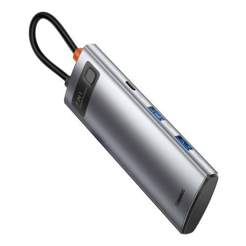 Baseus HUB Metal Gleam series 7-in-1 Multifunctional (Type-C į 2x USB 3.0, PD 100 W / HDMI 4K 30Hz / RJ45 1Gbps, Type-C