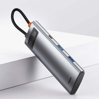 Baseus HUB Metal Gleam series 7-in-1 Multifunctional (Type-C į 2x USB 3.0, PD 100 W / HDMI 4K 30Hz / RJ45 1Gbps, Type-C