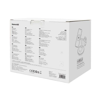 Baseus belaidis įkroviklis Swan stovas 3-in-1 magnetinis įkroviklis su TypeC laidas 15 W, 1m (WXTE000101), juoda spalva