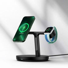 Baseus belaidis įkroviklis Swan stovas 3-in-1 magnetinis įkroviklis su TypeC laidas 15 W, 1m (WXTE000101), juoda spalva