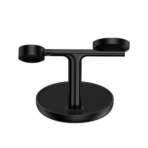 Baseus belaidis įkroviklis Swan stovas 3-in-1 magnetinis įkroviklis su TypeC laidas 15 W, 1m (WXTE000101), juoda spalva
