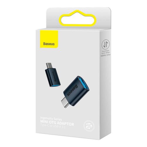Baseus keitiklis Ingenuity Series Mini OTG Adaptor USB-A 3.1 Female į Type-C Male (ZJJQ000003), mėlyna spalva