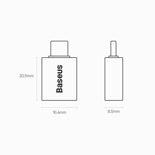 Baseus keitiklis Ingenuity Series Mini OTG Adaptor USB-A 3.1 Female į Type-C Male (ZJJQ000003), mėlyna spalva