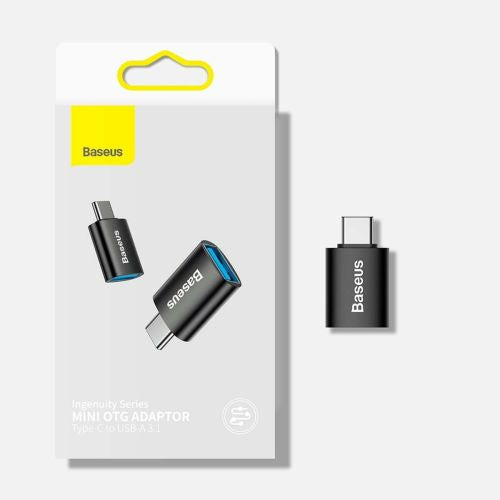 Baseus keitiklis Ingenuity Series Mini OTG Adaptor USB-A 3.1 Female į Type-C Male (ZJJQ000003), mėlyna spalva