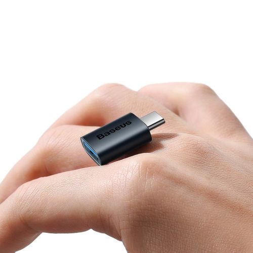Baseus keitiklis Ingenuity Series Mini OTG Adaptor USB-A 3.1 Female į Type-C Male (ZJJQ000003), mėlyna spalva
