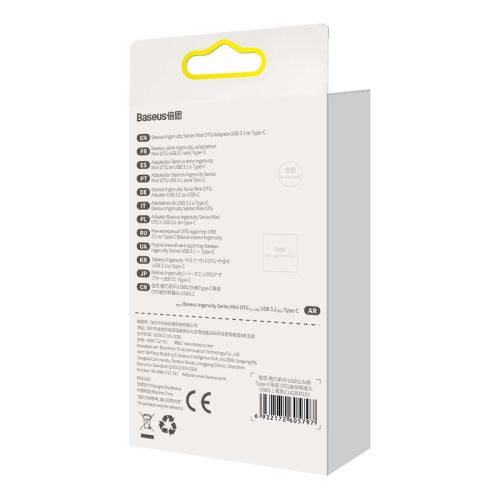 Baseus keitiklis Ingenuity Series Mini OTG Adaptor USB-A 3.1 Male į Type-C Female (ZJJQ000101), juoda spalva