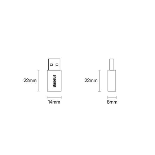 Baseus keitiklis Ingenuity Series Mini OTG Adaptor USB-A 3.1 Male į Type-C Female (ZJJQ000101), juoda spalva