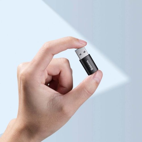 Baseus keitiklis Ingenuity Series Mini OTG Adaptor USB-A 3.1 Male į Type-C Female (ZJJQ000101), juoda spalva