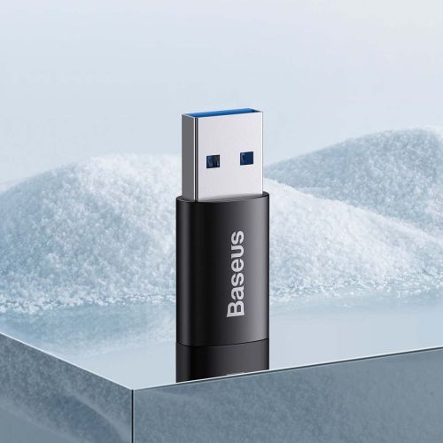 Baseus keitiklis Ingenuity Series Mini OTG Adaptor USB-A 3.1 Male į Type-C Female (ZJJQ000101), juoda spalva