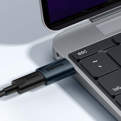 Baseus keitiklis Ingenuity Series Mini OTG Adaptor USB-A 3.1 Male į Type-C Female (ZJJQ000103), mėlyna spalva