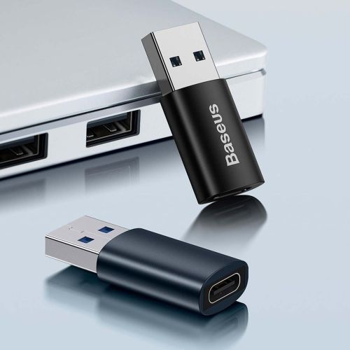 Baseus keitiklis Ingenuity Series Mini OTG Adaptor USB-A 3.1 Male į Type-C Female (ZJJQ000103), mėlyna spalva