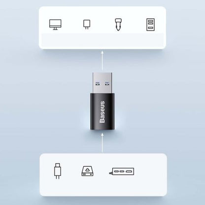 Baseus keitiklis Ingenuity Series Mini OTG Adaptor USB-A 3.1 Male į Type-C Female (ZJJQ000103), mėlyna spalva