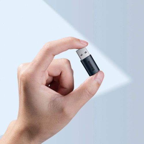 Baseus keitiklis Ingenuity Series Mini OTG Adaptor USB-A 3.1 Male į Type-C Female (ZJJQ000103), mėlyna spalva
