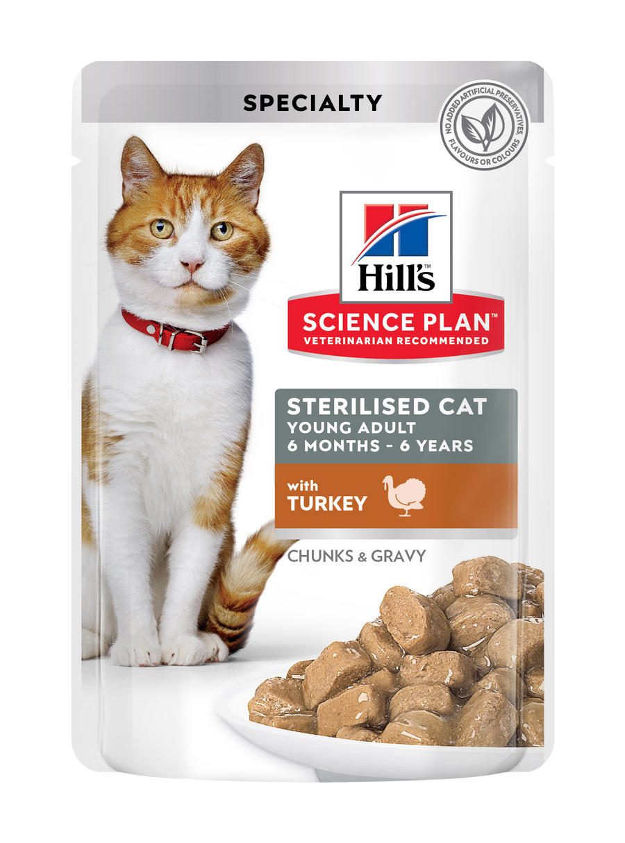 Hill's Science Plan sterilizuotoms suaugusioms katėms su kalakutiena 12x85 g guliašai