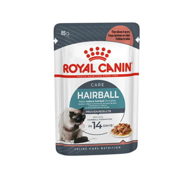 ROYAL CANIN Hairball Care Gravy - Drėgnas Pašaras Suaugusioms Katėms 12x85g