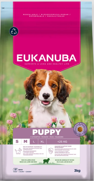 Eukanuba Life Care Puppy ėriena ir ryžiai S/M 3 kg