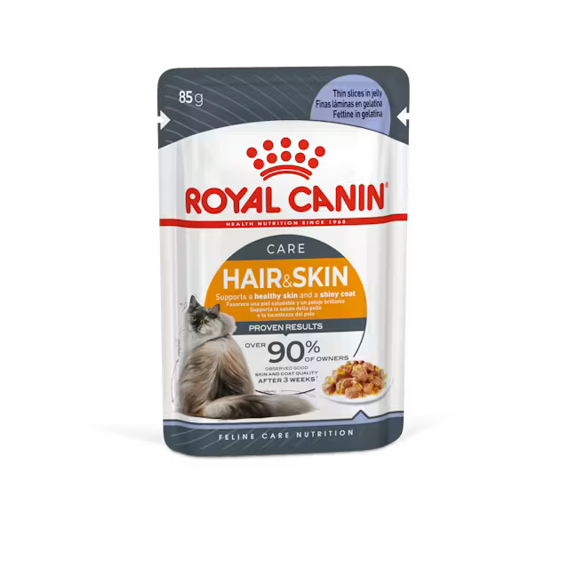 ROYAL CANIN Hair &amp; Skin Care Jelly - Wet Food for Adult Cats 12x85g