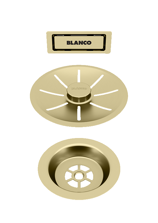 InFino Set: outlet/overflow Satin gold, single bowl