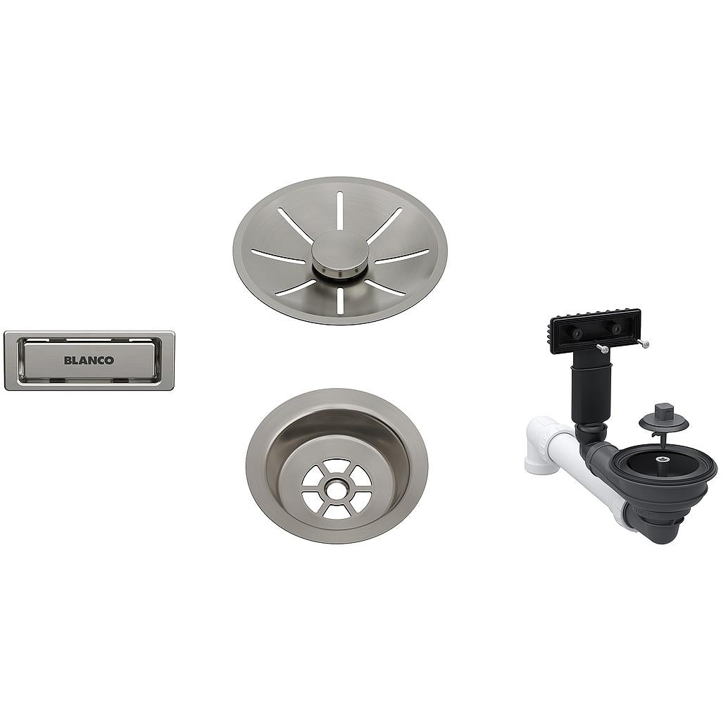 Waste fitting set 1x3,5'' InFino Satin Platinum