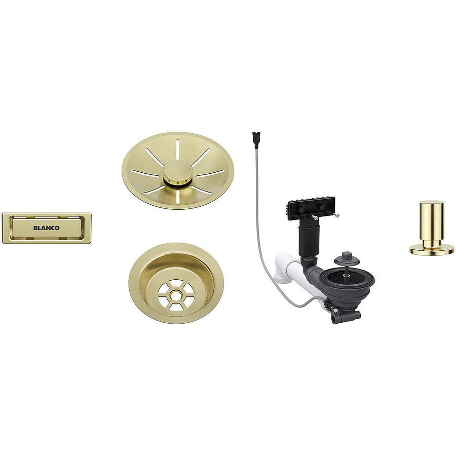 Waste fitting set 1x3,5'' InFino Black Pop Up Control Satin Gold
