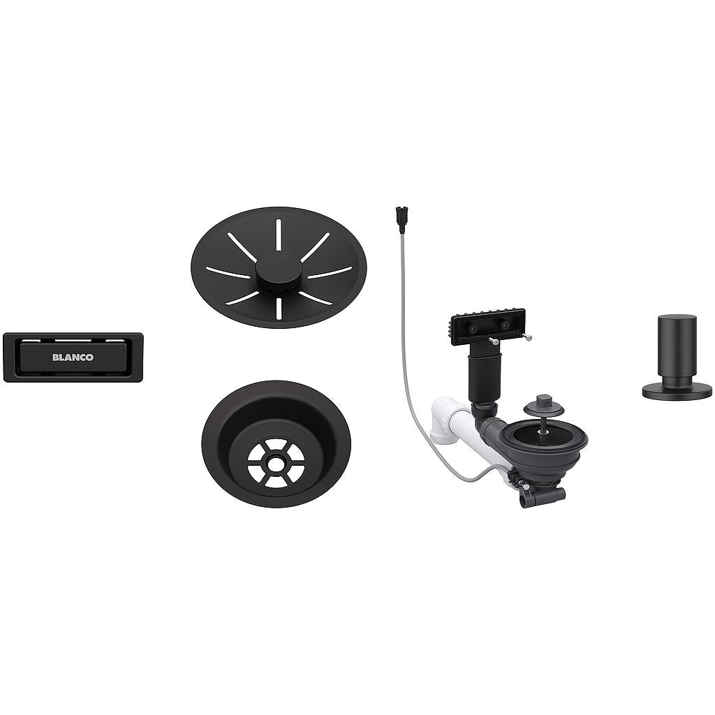 Waste fitting set 1x3,5'' InFino Pop Up Control Black matt
