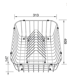Crockery basket stainless steel with plate stacker (removable)