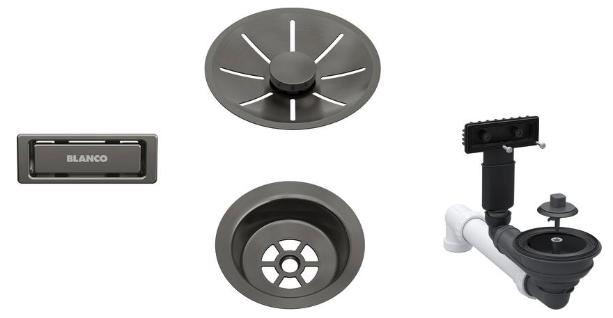 Waste fitting set 1x3,5'' InFino Satin Dark Steel