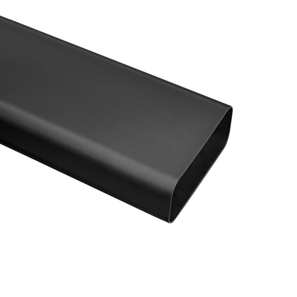 BLACK RECT. FLAT PIPE 222x89x500