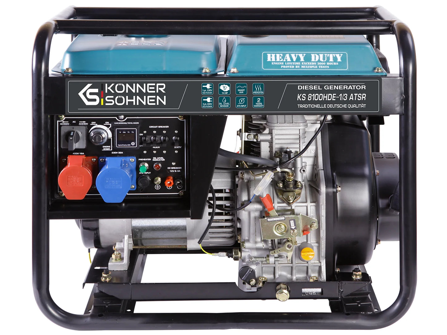 Dyzelinis generatorius 6500W, KS 8100HDE-1/3 ATSR (EURO V), KÖNNER & SÖHNEN