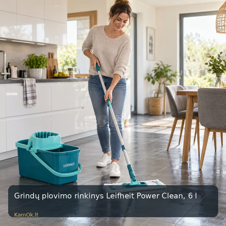Grindų plovimo rinkinys Leifheit Power Clean, 6 l