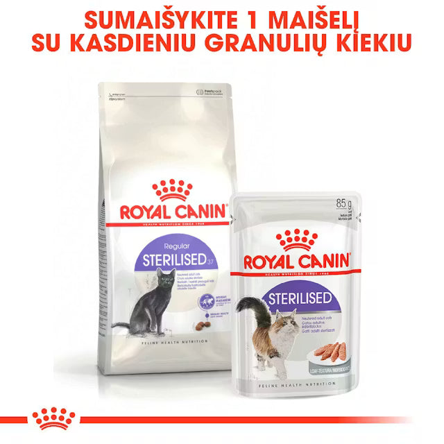 Sterilised 37 sausas pašaras katei